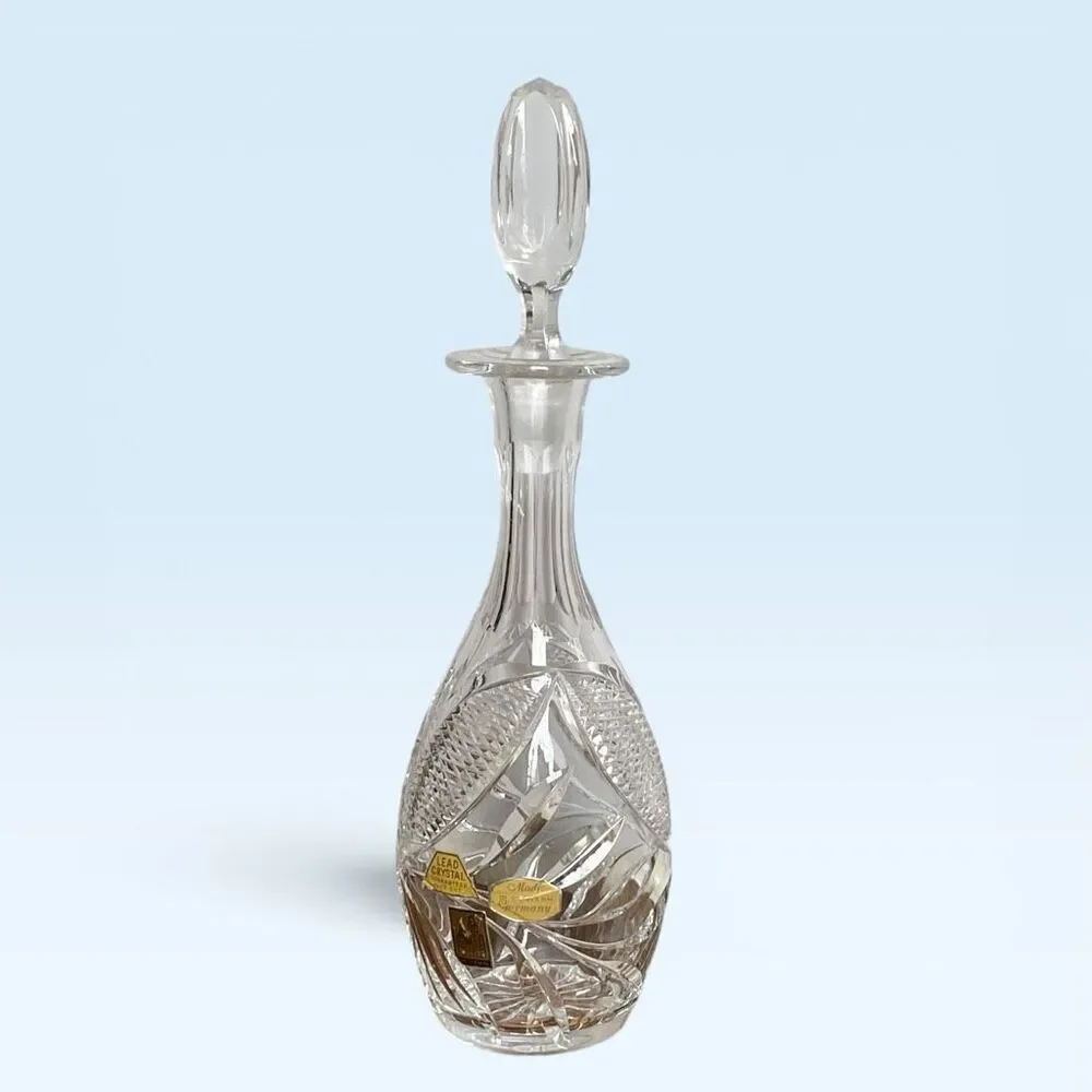 Vintage Castle Crystal Cut Lead Crystal Glass Decanter West Germany original
